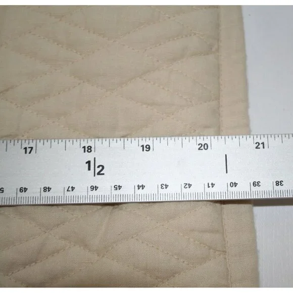 Frontgate Standard Pillow Sham Set Of 2 Cream Off-White Quilted Linen/Cotton 27x